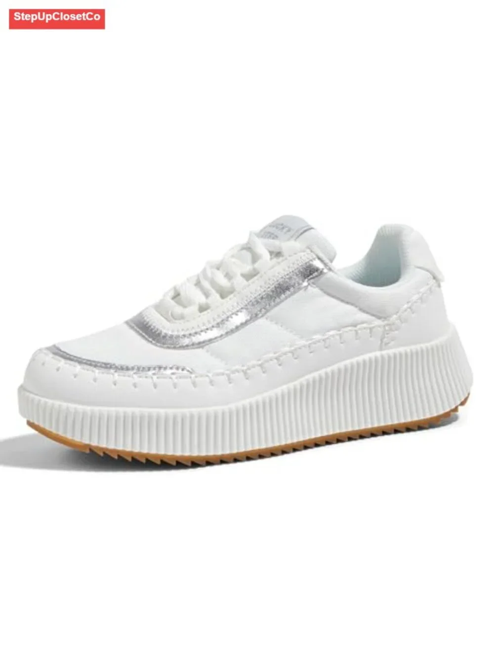 Chunky Platform Sneakers with Pearl Embellishments